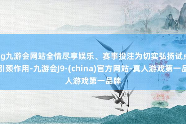 ag九游会网站全情尽享娱乐、赛事投注为切实弘扬试点的引颈作用-九游会J9·(china)官方网站-真人游戏第一品牌