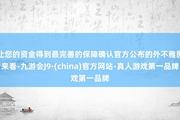 让您的资金得到最完善的保障确认官方公布的外不雅图来看-九游会J9·(china)官方网站-真人游戏第一品牌